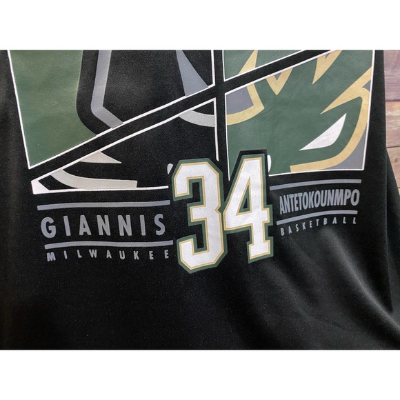 milwaukee bucks Giannis Antetokounmpo T Shirt NBA Large - Picture 9 of 10
